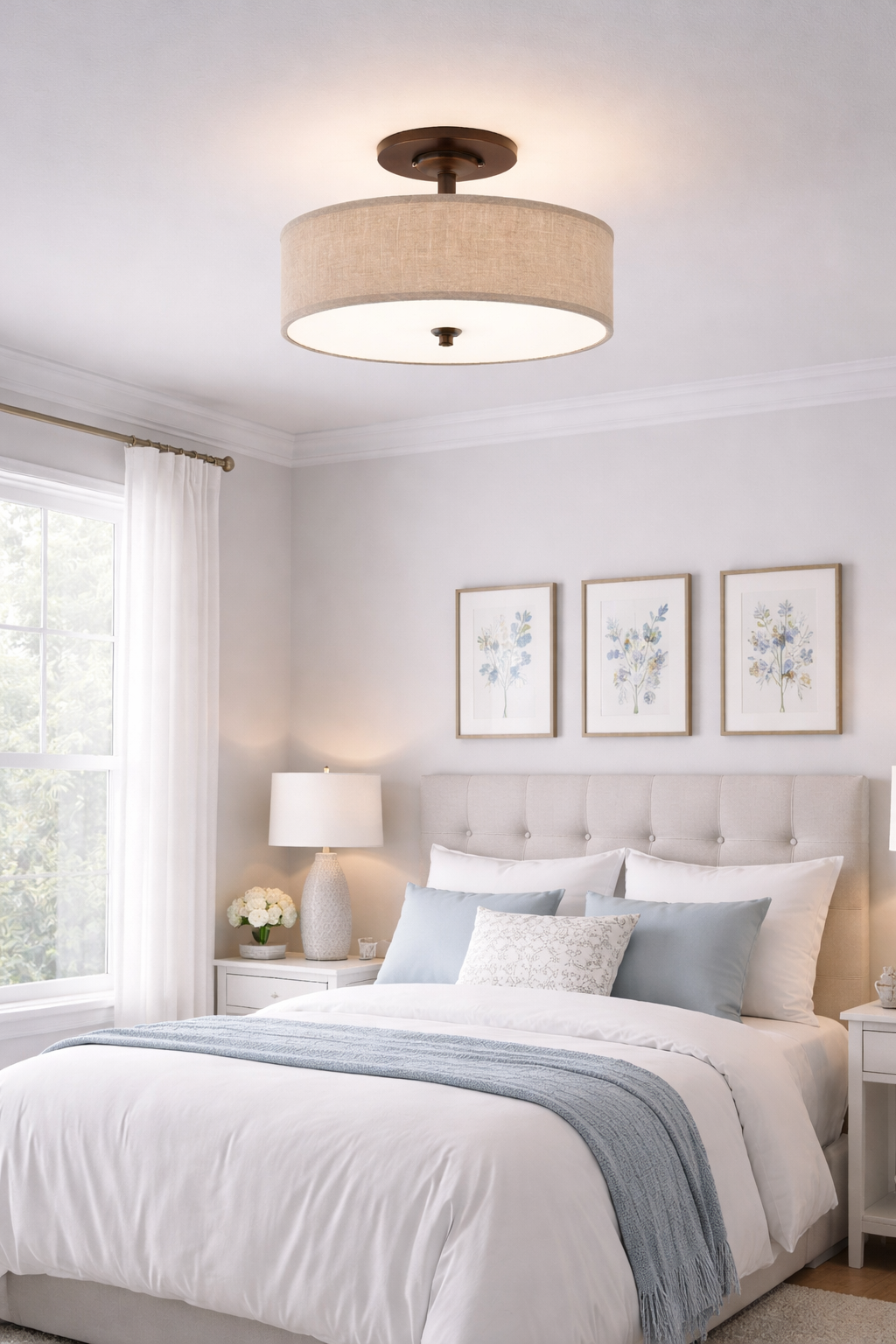 Minka-Lavery Cloverdale 17" 3-Light Semi-Flush Mount Ceiling Light in Mottled Cocoa