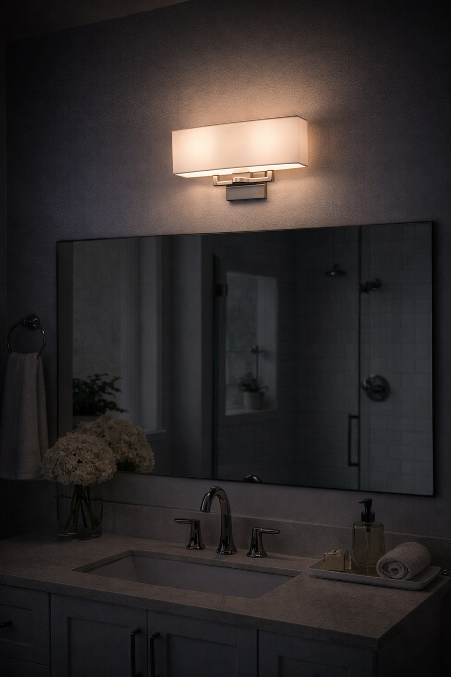 George Kovacs Tube 16" 2-Light Brushed Nickel Wall Sconce Bathroom Vanity Light