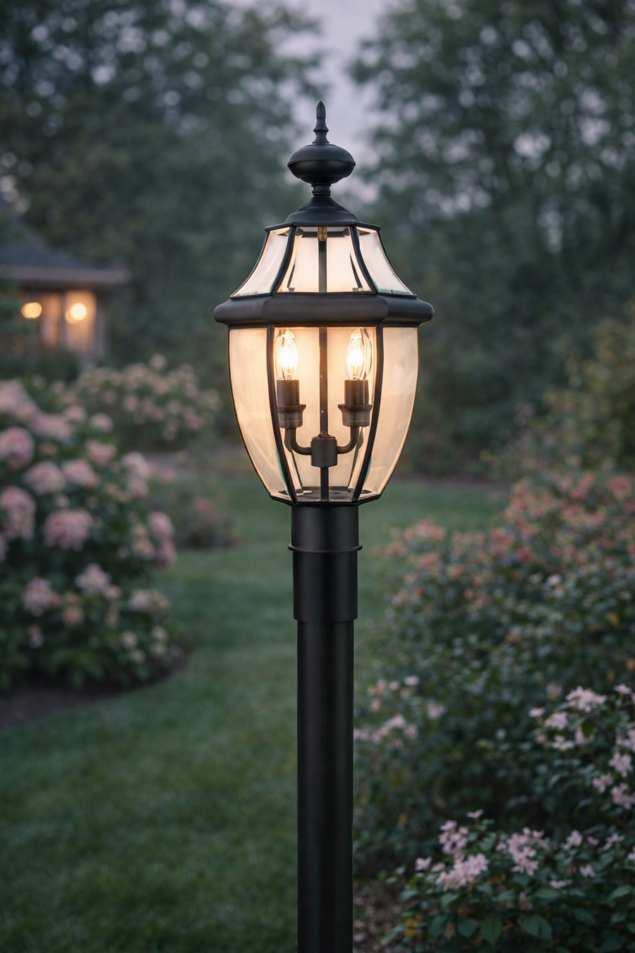 Quoizel Two Light Outdoor Post Mount Newbury