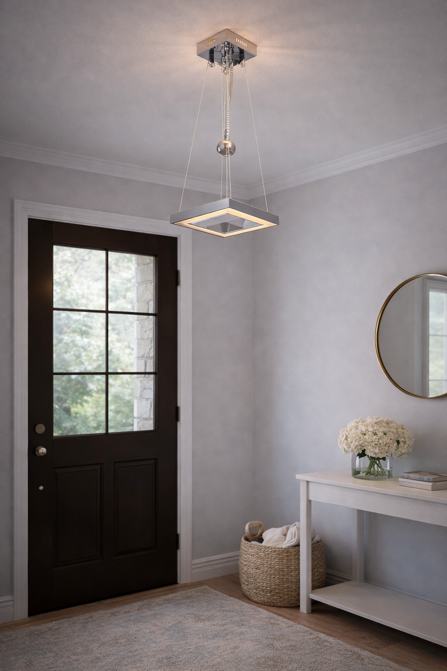 1 Square Led Adjustable Pendant Light, W85L – Modern Ceiling Fixture