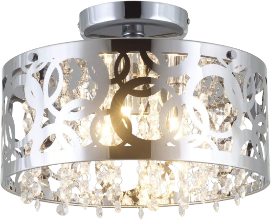 DVI Lighting Woodstock 3-Light Semi-Flush Mount - Modern Ceiling Light Fixture, Chrome, DVP14711