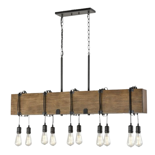 DVI Timber Lodge 4-Light Linear Suspension - Modern Rustic Kitchen Island Light, DVP42404
