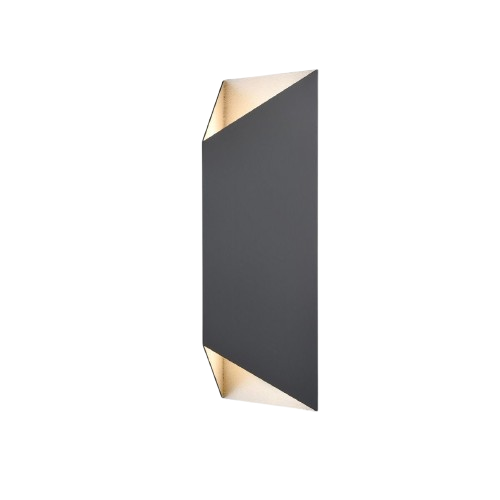 Brecon Outdoor Triangular 2 Light Wall Sconce, 18 Inch Exterior Lighting Fixture for Entryways & Patios