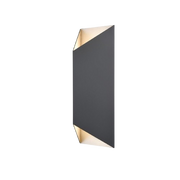 Dark grey wall-light housing with a folded front and diagonally cut open ends.