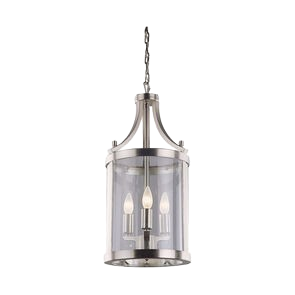 Niagara 10" 3-Light Foyer Ceiling Light - Satin Nickel Semi-Flush Mount
