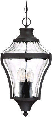 Minka-Lavery Libre Coal hanging lantern with clear curved glass