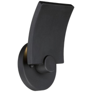 George Kovacs Flipout P1234-066-L wall sconce with a compact curved black blade and round mount