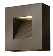 Hinkley Luna small outdoor wall lantern in bronze with a sleek rectangular architectural form
