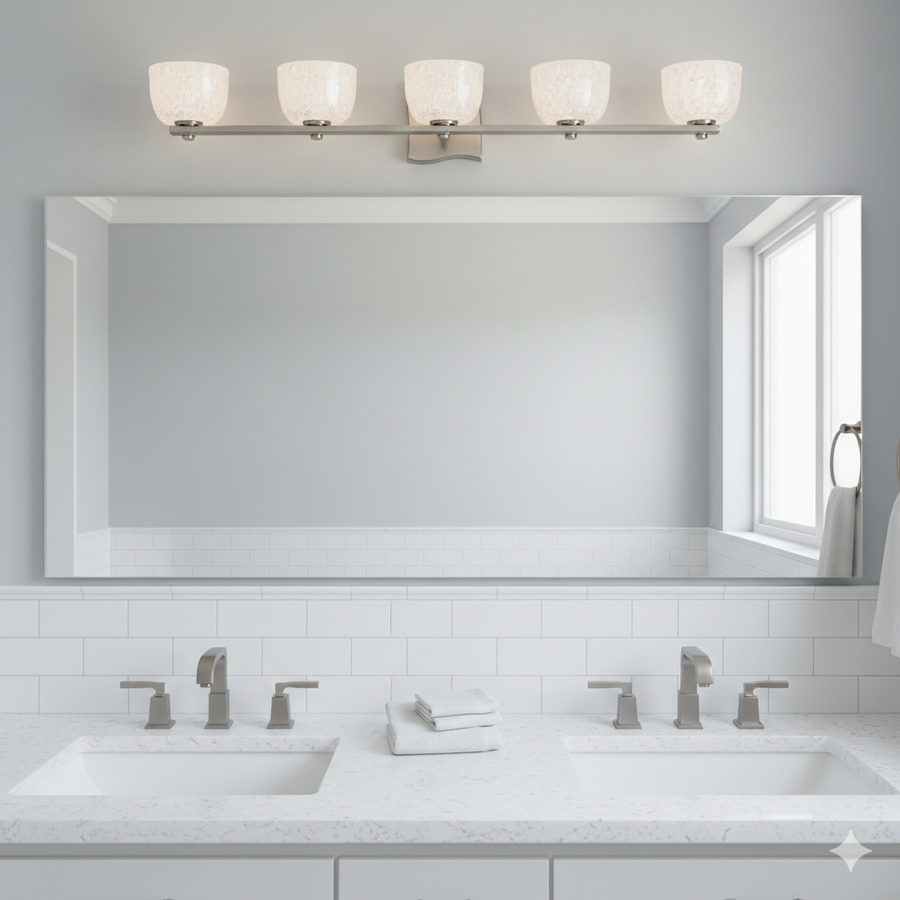 Hudson Valley Cove Neck 5-Light Bath Bracket, Satin Nickel Bathroom Vanity Light Fixture (2665-Sn)