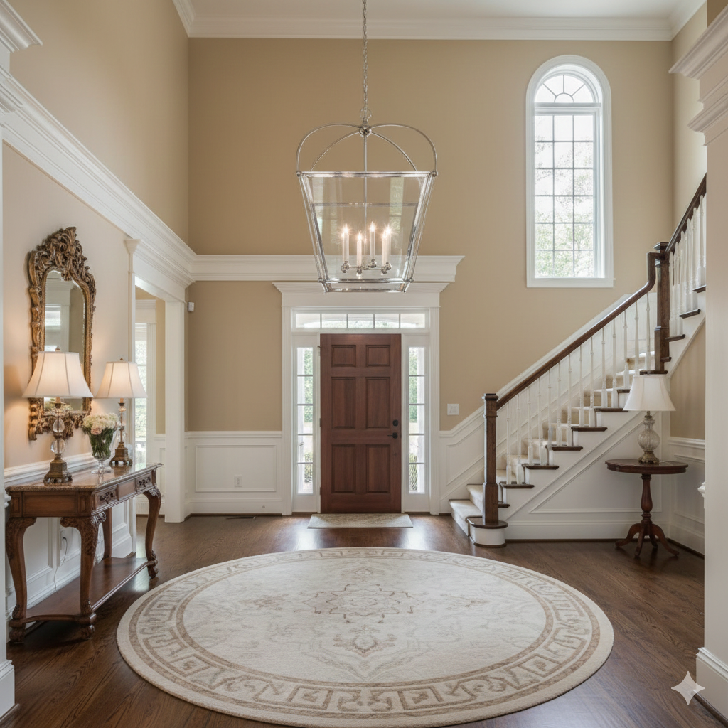 Chapman & Myers Riverside Large Square Lantern Ceiling Light – Polished Nickel, Clear Glass, 28.75″ W x 42.75″ H