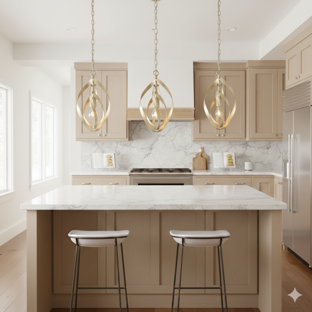 Golden Lighting Nicolette Collection 1-Light White Gold Pendant