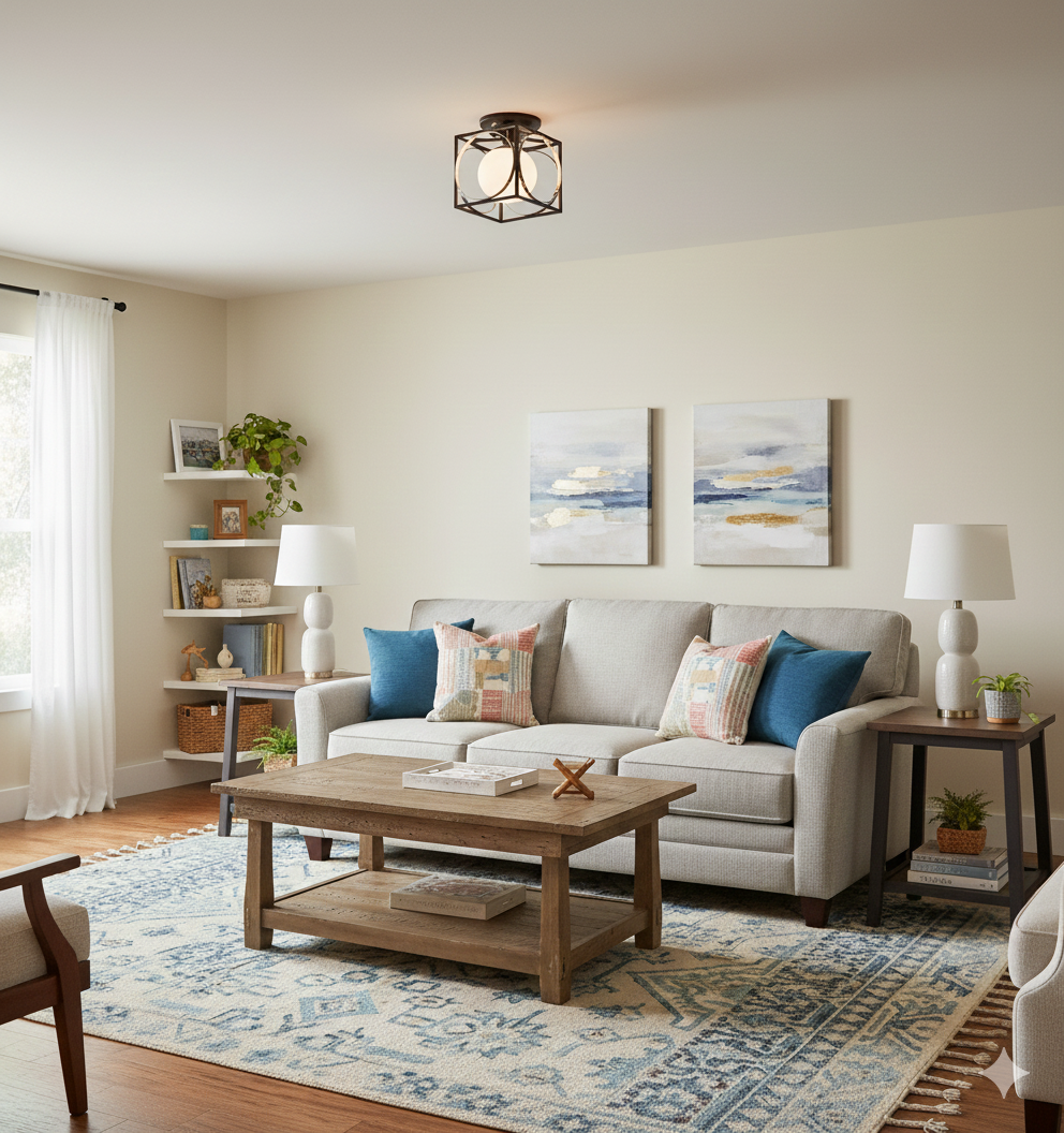 Hudson Valley Wadsworth: 1-Light Semi-Flush Ceiling Mount