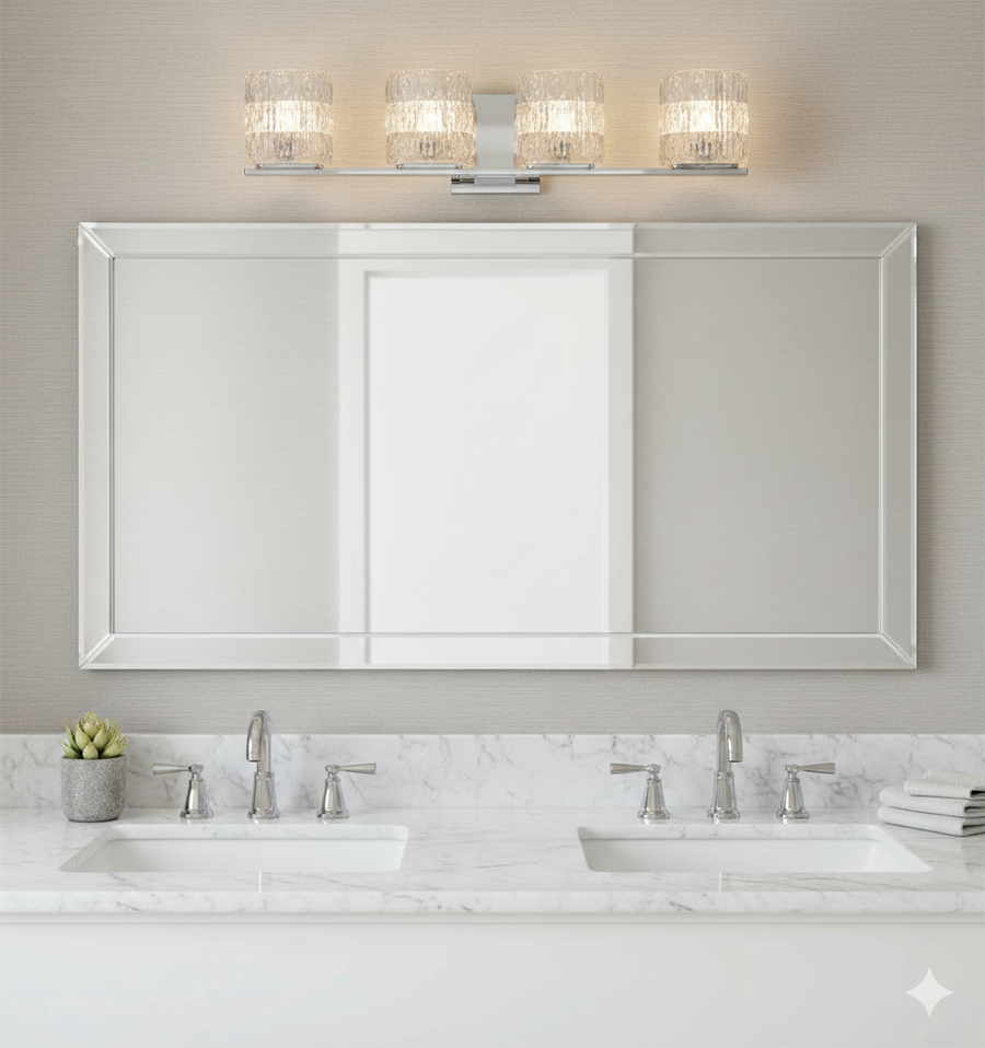 Hudson Valley Lighting Torrington 4-Light Bath Bracket, Polished Chrome Bathroom Vanity Light Fixture (6244-Pc)