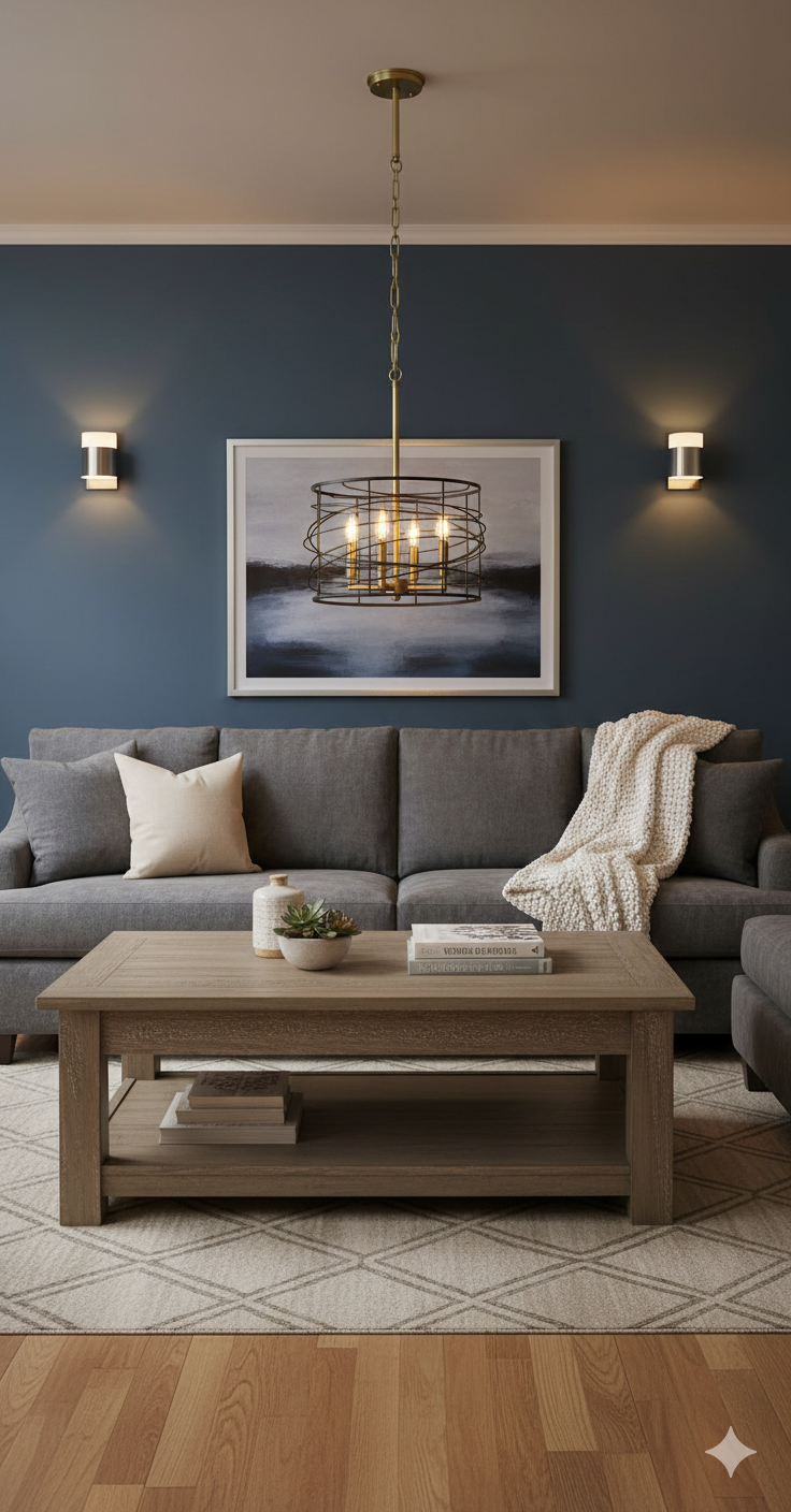 Framburg Boca 4-Light Flush Mini Chandelier In Brushed Nickel & Matte Black