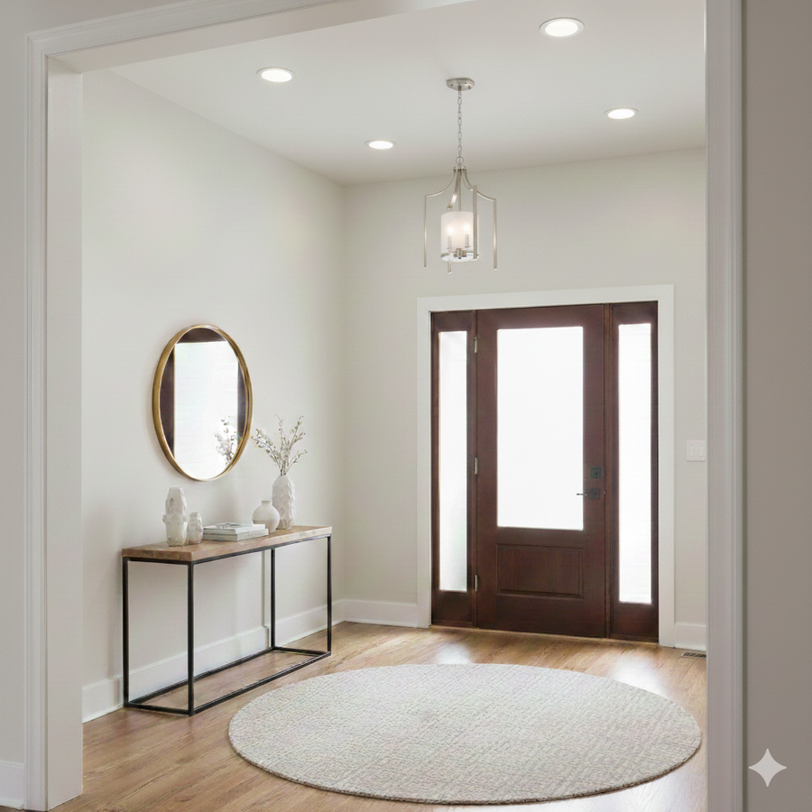 Niagara 10" 3-Light Foyer Ceiling Light - Satin Nickel Semi-Flush Mount