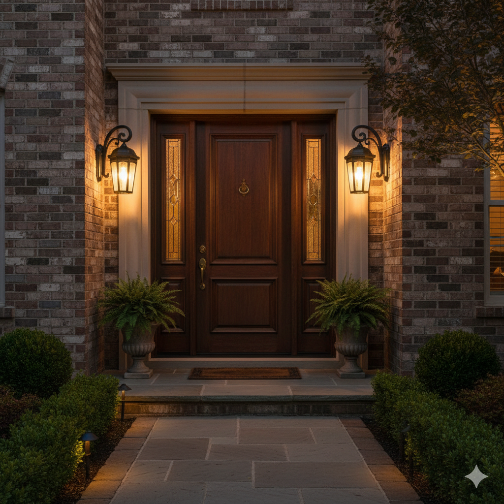 Courtyard 1-Light Outdoor Wall Lantern with Clear Seeded Glass