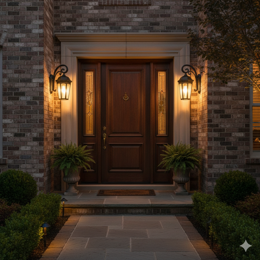 Courtyard 1-Light Outdoor Wall Lantern With Clear Seeded Glass