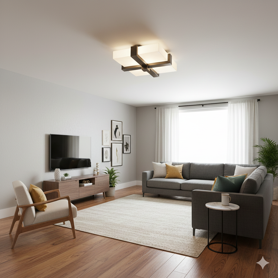Robert Abbey In Doughnut Deep Patina Bronze Flushmount Ceiling Light In Marbelized