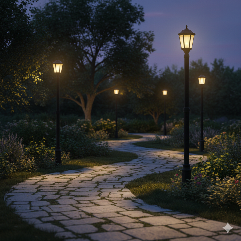 8Ft Surface Mount Lamp Post With Decorative Base – Black (6808Bk)