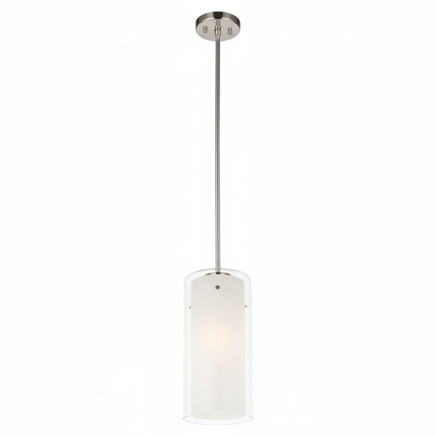 Dvi Essex 1-Light Mini Pendant - Brushed Nickel Stainless Steel Finish, Clear Glass, Dvp9021Bn