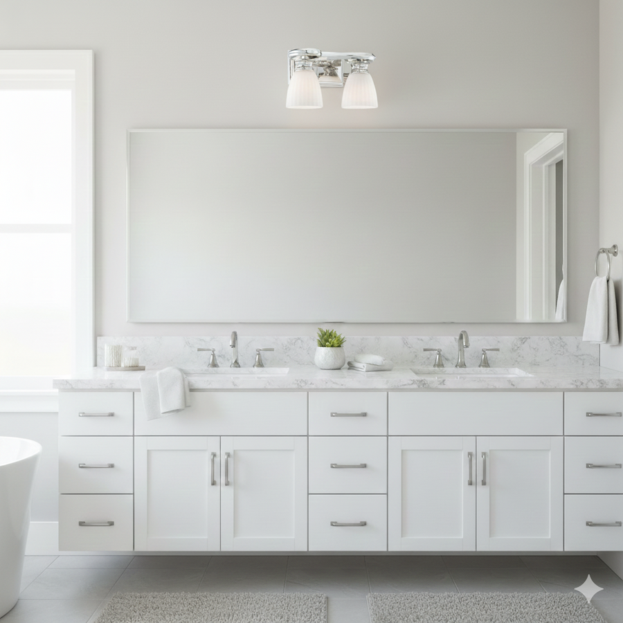 Metropolitan N2802-613 Modern 2-Light Bathroom Vanity Light – Polished Nickel