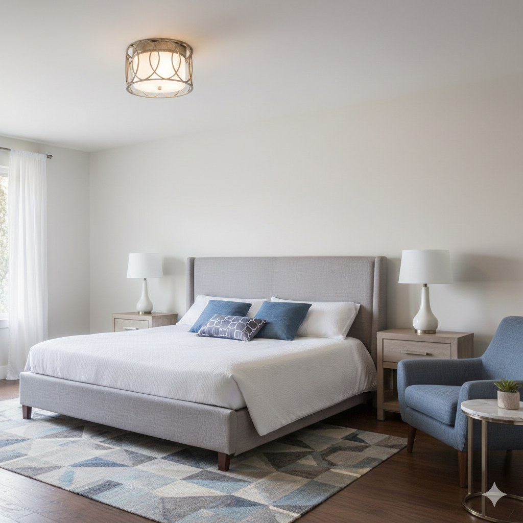 Sausalito 2-Light 12.25-Inch Silver Gold Flush Mount Ceiling Light