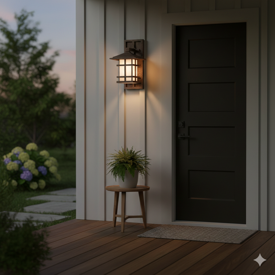 Kichler 9129Agz Outdoor Wall Lantern Light, Aged Bronze Finish, Seedy Glass Panel, Wet Location Rated