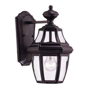 Savoy House Endorado 3-light outdoor wall lantern in black with Old World frame and candle lights