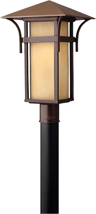 Hinkley Lighting Harbor 1 Light Tall Post Light With Etched Seedy Glass