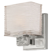 Hudson Valley Hartsdale wall sconce with a square rippled-glass shade