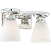Polished nickel Metropolitan 2-light vanity fixture shown on a plain background