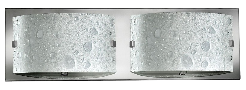 Hinkley Daphne 5922CM two-light vanity light in Chrome with bubble art glass