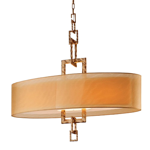 Troy Hand-Worked Iron Interior Link 4Lt Island With Bronze Leaf Finish