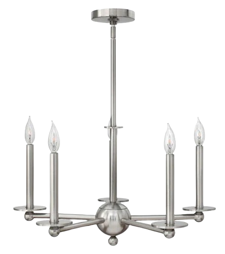 Hinkley Lighting Piedmont Collection Five Light Hanging Chandelier In Brushed Nickel Finish