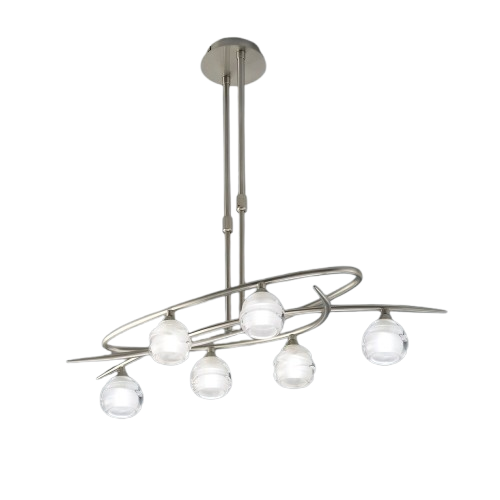 Modern Loop 6-Light Ceiling Pendant – Satin Nickel