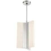 George Kovacs Skinny nickel pendant with vertical frosted diffuser panels and a slim suspension stem