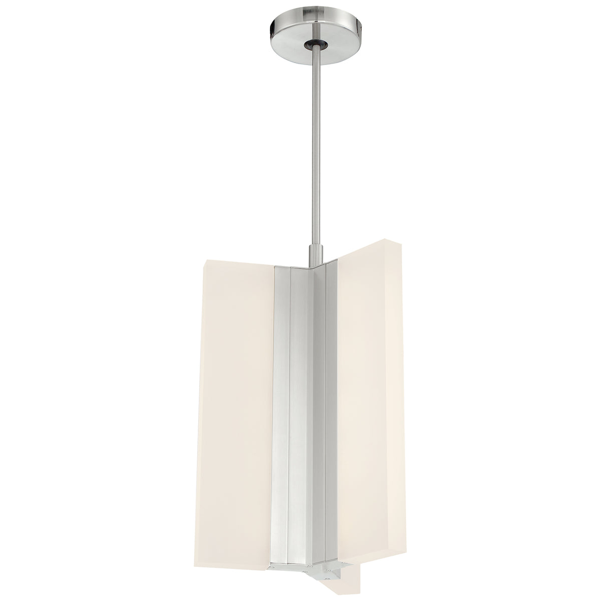 George Kovacs Skinny nickel pendant with vertical frosted diffuser panels and a slim suspension stem