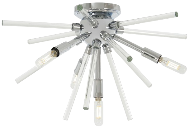 George Kovacs P1799-077 Spiked 4-Light Flush Mount Ceiling Light – Chrome Finish