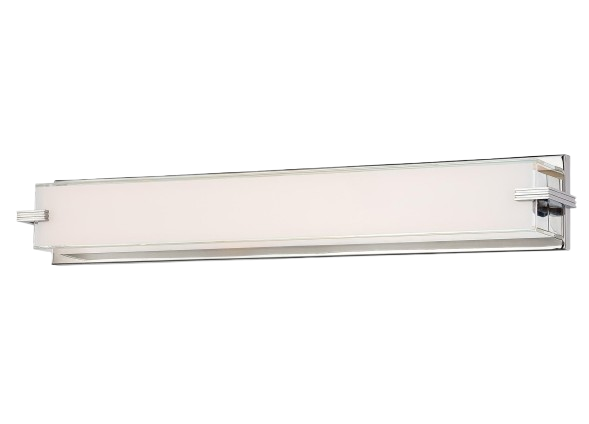 Cubism Modern Led Linear Bathroom Vanity Light - 30" Integrated Led Wall Sconce, Chrome
