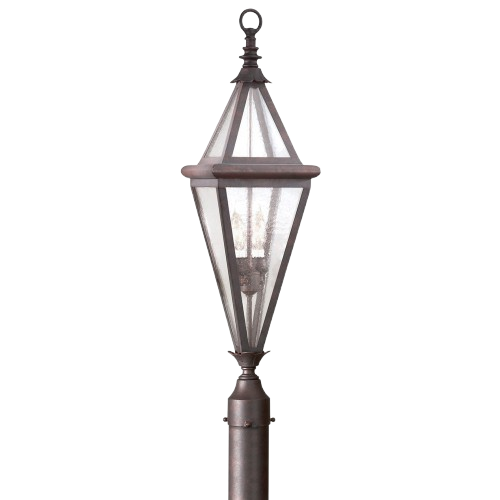 Troy Lighting Geneva 2-Light Medium Post Lantern in Old Rust – Model PCD8995OR
