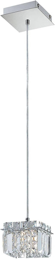 Alico Crown Single Pendant - Chrome / Clear Crystal (PS1001-0-15) - SKU PS1001-0-15