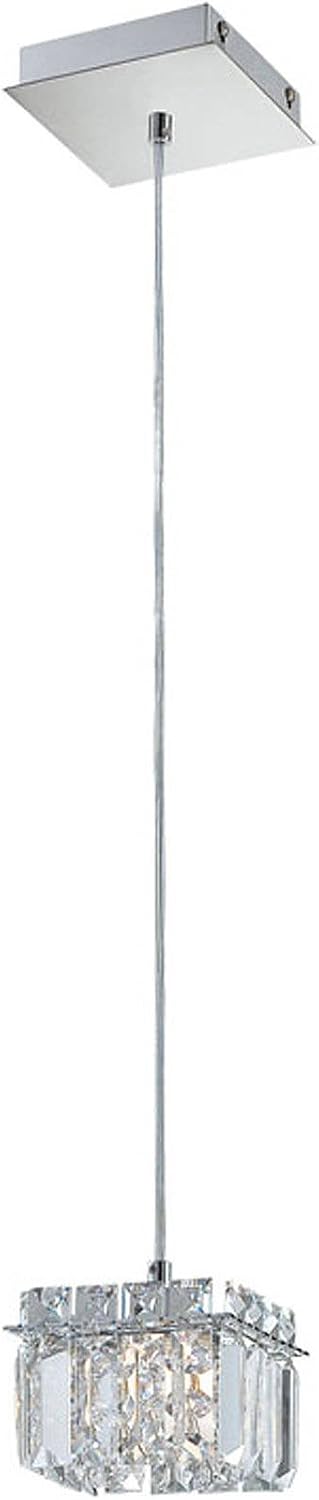 Alico Crown Single Pendant - Chrome / Clear Crystal (PS1001-0-15) - SKU PS1001-0-15