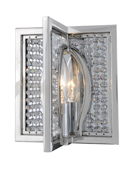 Kalco Lighting Rockefeller Collection One Light Wall Sconce In Polished Chrome Finish