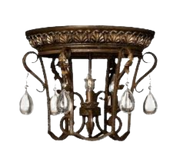 Hinkley Veranda 3-light flush mount ceiling light in Summerstone with crystal accents