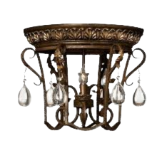Hinkley Veranda 3-light flush mount ceiling light in Summerstone with crystal accents