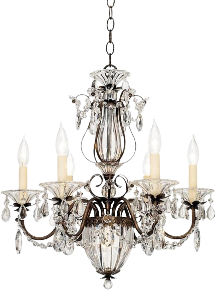 Schonbek Signature Bagatelle 7-Light Chandelier In Heirloom Bronze With Heritage Handcut Crystal