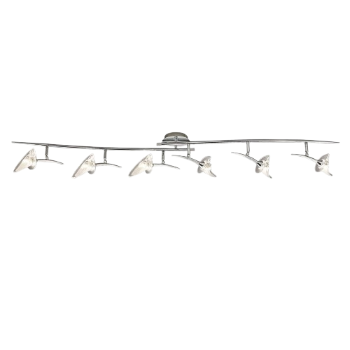 Flavia Linear 6-Light G9 Spot Light – Polished Chrome Adjustable Fixture
