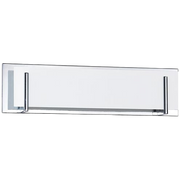 Aurora dual-light wall fixture in chrome, linen glass shades facing upward