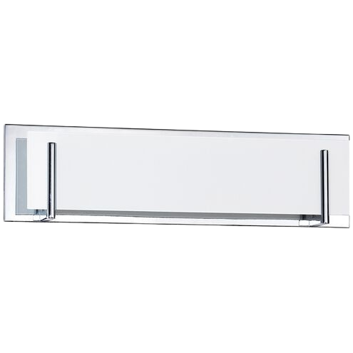 Aurora dual-light wall fixture in chrome, linen glass shades facing upward