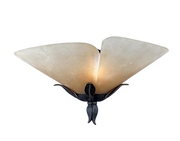 Quoizel Yuma wall sconce in Imperial Bronze with wrought-iron leaf detailing